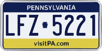 PA license plate LFZ5221