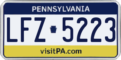 PA license plate LFZ5223