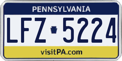PA license plate LFZ5224