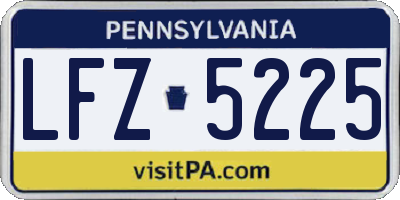 PA license plate LFZ5225