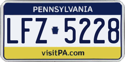 PA license plate LFZ5228
