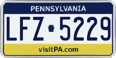 PA license plate LFZ5229