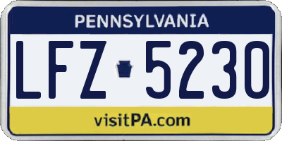 PA license plate LFZ5230