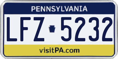 PA license plate LFZ5232