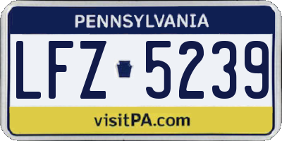 PA license plate LFZ5239