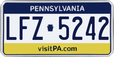 PA license plate LFZ5242