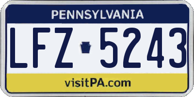 PA license plate LFZ5243