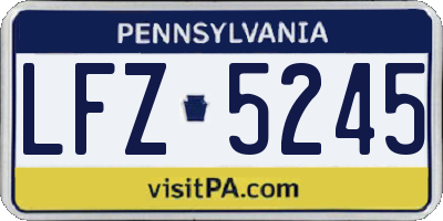 PA license plate LFZ5245