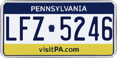 PA license plate LFZ5246