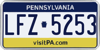 PA license plate LFZ5253