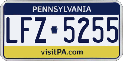 PA license plate LFZ5255