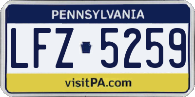 PA license plate LFZ5259