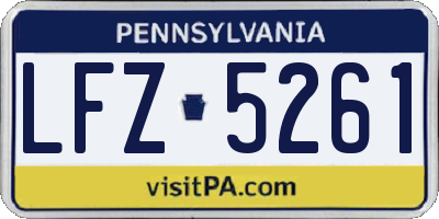 PA license plate LFZ5261