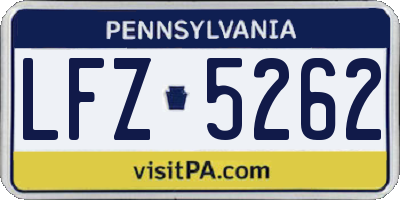 PA license plate LFZ5262