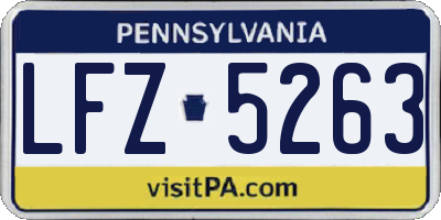PA license plate LFZ5263