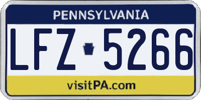 PA license plate LFZ5266