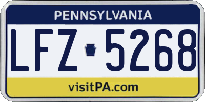 PA license plate LFZ5268