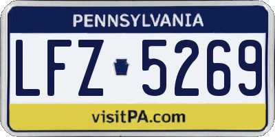 PA license plate LFZ5269