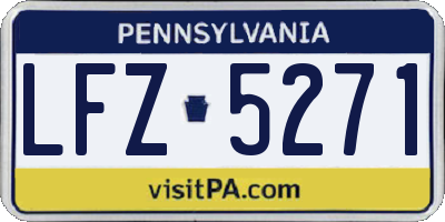 PA license plate LFZ5271
