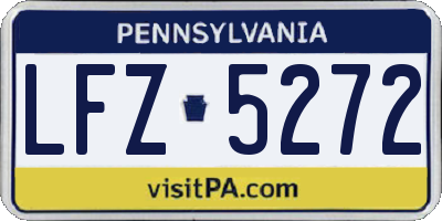 PA license plate LFZ5272