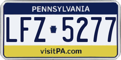 PA license plate LFZ5277