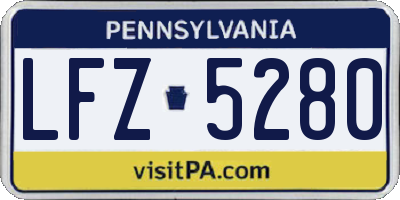 PA license plate LFZ5280