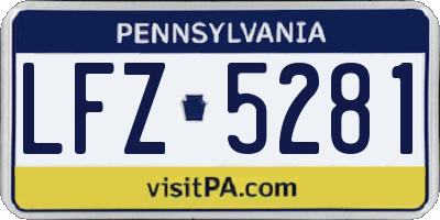 PA license plate LFZ5281
