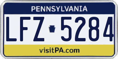 PA license plate LFZ5284