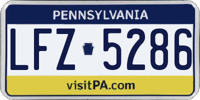 PA license plate LFZ5286