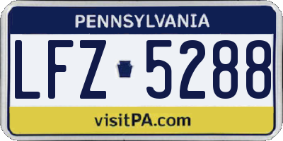 PA license plate LFZ5288