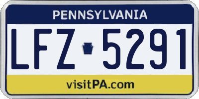 PA license plate LFZ5291