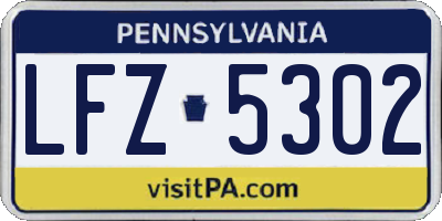 PA license plate LFZ5302