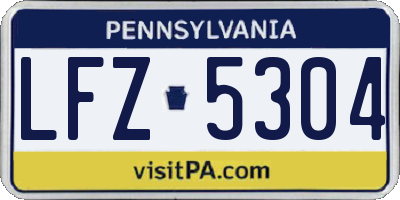 PA license plate LFZ5304