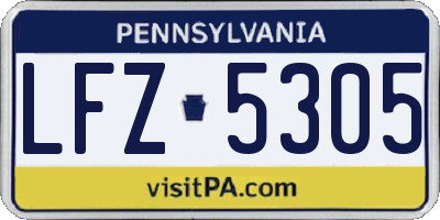 PA license plate LFZ5305