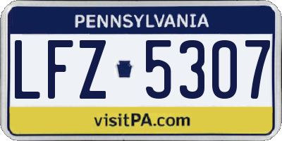 PA license plate LFZ5307