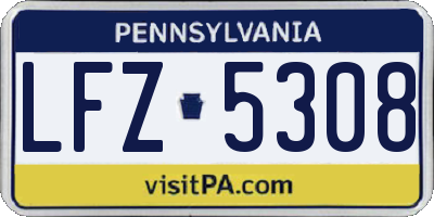 PA license plate LFZ5308