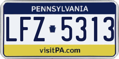 PA license plate LFZ5313