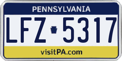 PA license plate LFZ5317