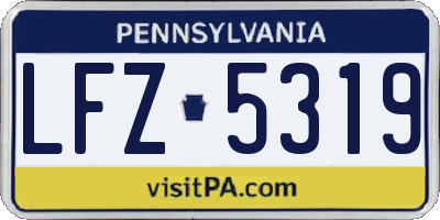 PA license plate LFZ5319