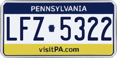 PA license plate LFZ5322