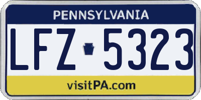 PA license plate LFZ5323