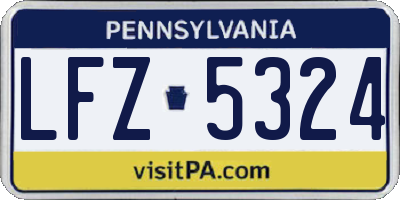PA license plate LFZ5324