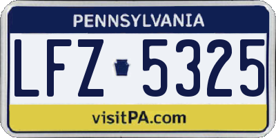 PA license plate LFZ5325