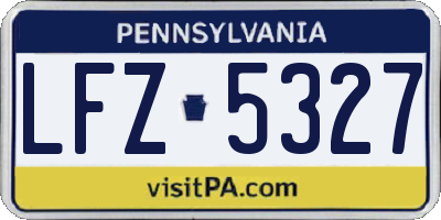 PA license plate LFZ5327