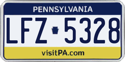 PA license plate LFZ5328