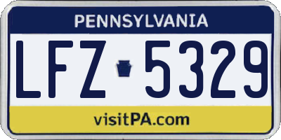 PA license plate LFZ5329
