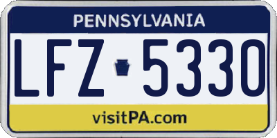 PA license plate LFZ5330