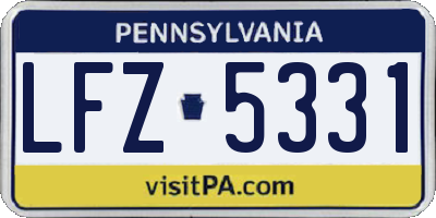 PA license plate LFZ5331