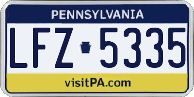 PA license plate LFZ5335