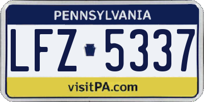PA license plate LFZ5337